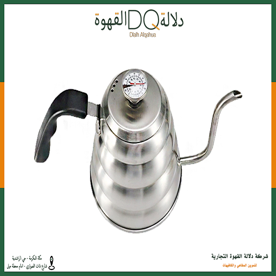 ابريق تقطير استيل بمقياس حرارة 1 لتر (P24-1)