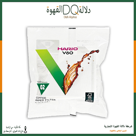 فلاتر V60 مقاس 02 - 100 فلتر هاريو