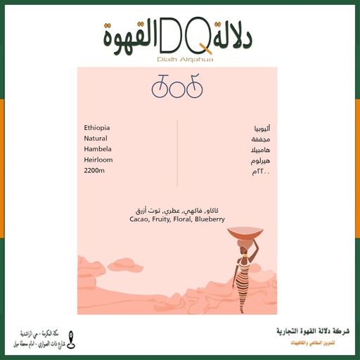 [5922] قهوة اثيوبيا هامبيلا مجففة 1 كيلو محمصة ترايسكل